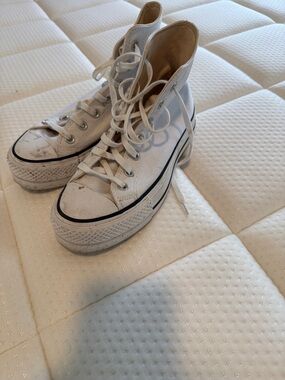 Converse White High-Top Platform Sneakers